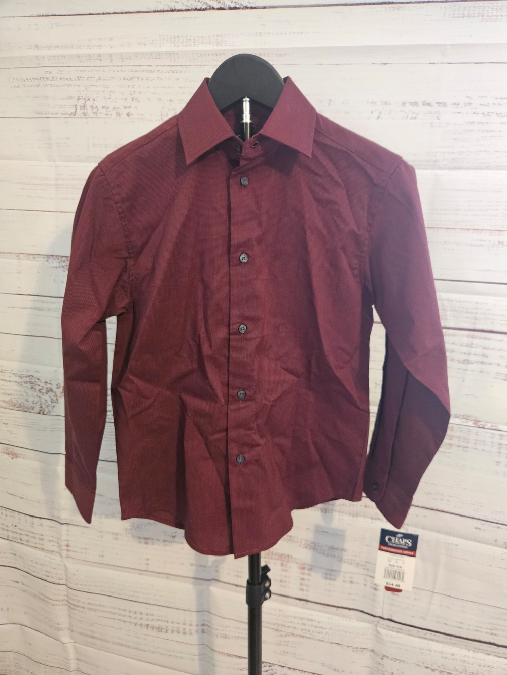 Chaps Boy's Button-Up Shirt in Red Sienna Size 8